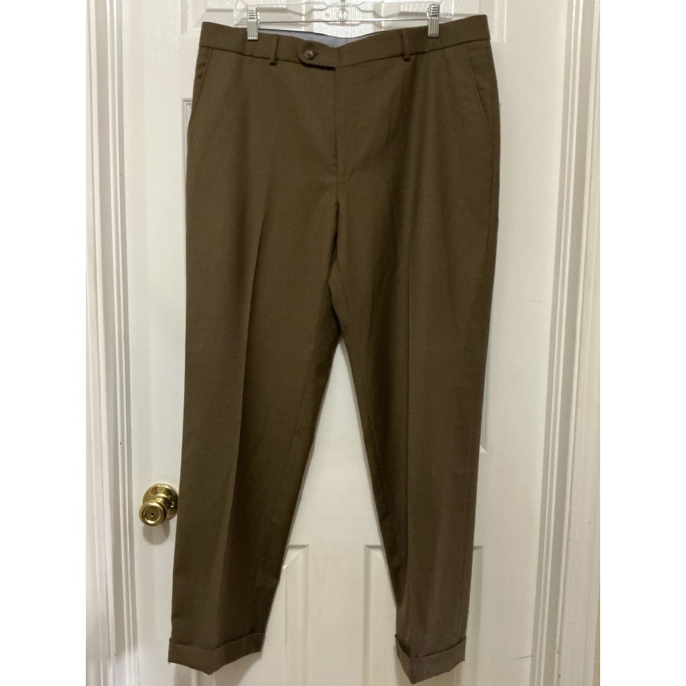Allton's Ballin Men‎ Trousers Pants Super 120's Wool Comfort Eze 38x31 Brown